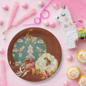 Herfst Thanksgiving Pumpkin Scroll Pattern Leaf Ar Papieren Bordje (Feest)