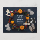 Herfst Thanksgiving Pumpkin Zwangerschap Rond Baby Feestdagenkaart (Voorkant)