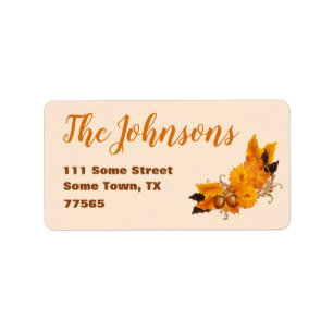 Herfst Thanksgiving Retouradres Label
