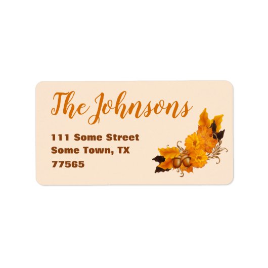 Herfst Thanksgiving Retouradres Label (Voorkant)