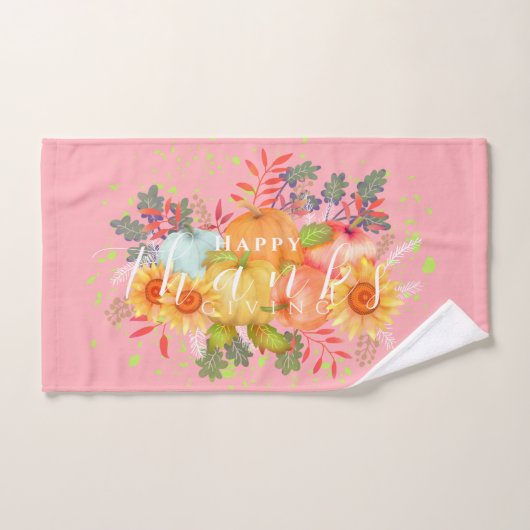 Herfst Thanksgiving Roze Handdoek (Handdoek)