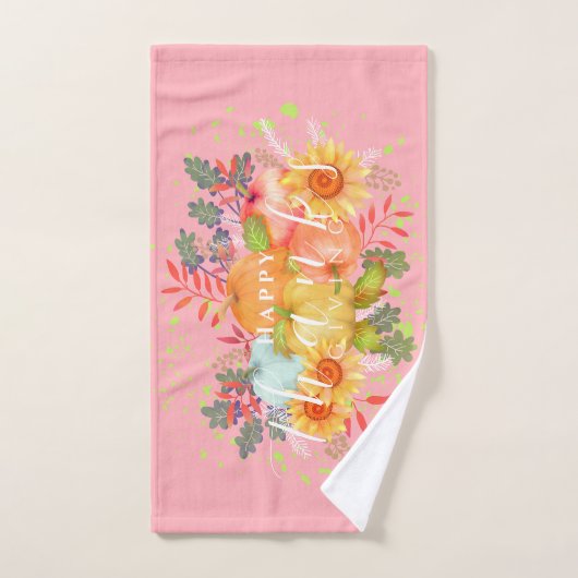 Herfst Thanksgiving Roze Handdoek (Handdoek)
