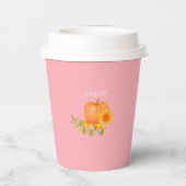 Herfst Thanksgiving Roze papieren bekers (Achterkant)