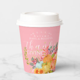 Herfst Thanksgiving Roze papieren bekers