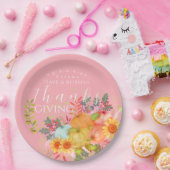 Herfst Thanksgiving Roze Papieren Bordje (Feest)
