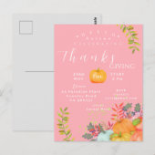 Herfst Thanksgiving Roze Wenskaart Briefkaart (Voorkant / Achterkant)
