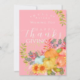 Herfst Thanksgiving Roze Wenskaart Kaart