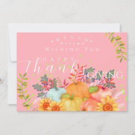 Herfst Thanksgiving Roze Wenskaart Kaart