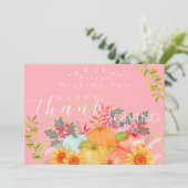 Herfst Thanksgiving Roze Wenskaart Kaart (Staand voorkant)
