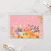 Herfst Thanksgiving Roze Wenskaart Kaart (Voorkant / Achterkant in situ)