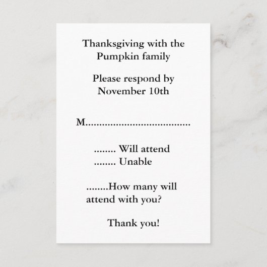 HERFST THANKSGIVING RSVP (Achterkant)