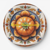 Herfst Thanksgiving Trendy pompoen Collectie Papieren Bordje (Voorkant)
