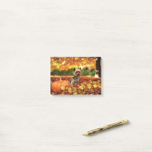 Herfst Thanksgiving - Tucker - Yorkie Post-it® Notes (Op bureau)