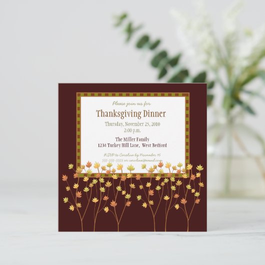 Herfst Thanksgiving uitnodiging (Staand voorkant)
