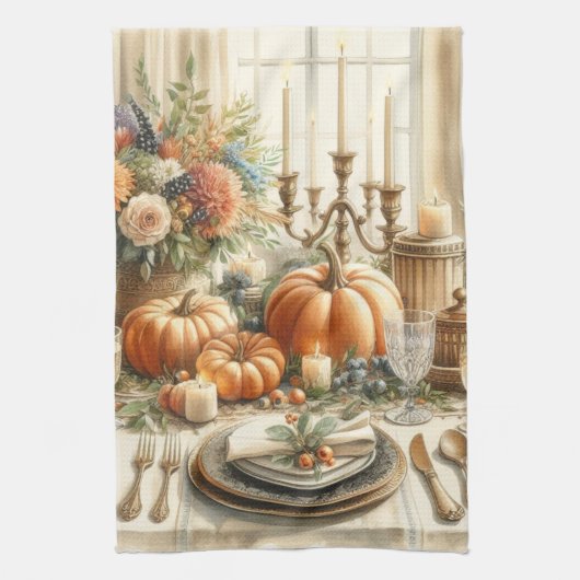 Herfst Thanksgiving Vakantie Keukenhanddoeken (Verticaal)