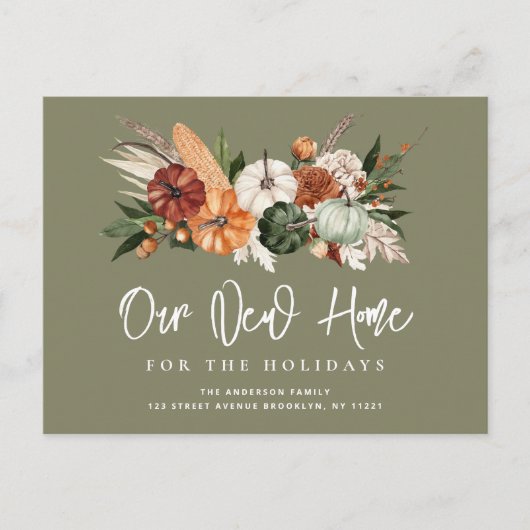 herfst thanksgiving vakantie verhuisbericht briefkaart (Voorkant)