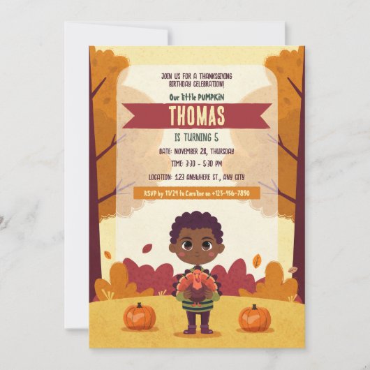 Herfst Thanksgiving Verjaardag Fotouitnodiging Kaart (Voorkant)