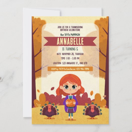 Herfst Thanksgiving Verjaardag Fotouitnodiging Kaart (Voorkant)