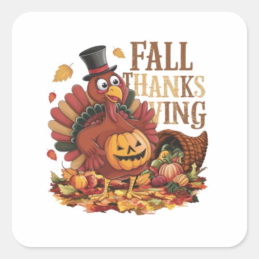 herfst THANKSGIVING Vierkante Sticker (Voorkant)