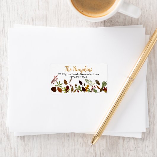 Herfst Thanksgiving waterverf Etiket (Insitu)