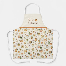 Herfst Thanksgiving Waterverf Pompoen Patroon Schort