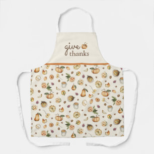 Herfst Thanksgiving Waterverf Pompoen Patroon Schort