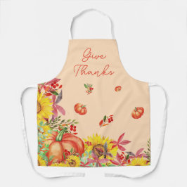 Herfst Thanksgiving Waterverf Pompoen Schort