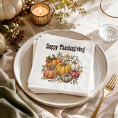 Herfst Thanksgiving Waterverf Pompoen Servet