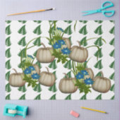 Herfst Thanksgiving White Pumpkins Flora Artwork Tissuepapier (Craft)