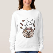Herfst Thee Cozy Doodle Illustratie Trui (Voorkant)