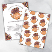 Herfst Theepot 60e Verjaardagskaart Shower per Pos Kaart