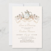 Herfst Theepot Bruids Tea Party Douche Kaart (Voorkant)