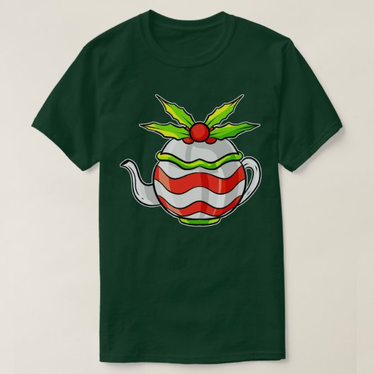 herfst theepot met mistletoe voor kerstmis t-shirt (Design voorkant)