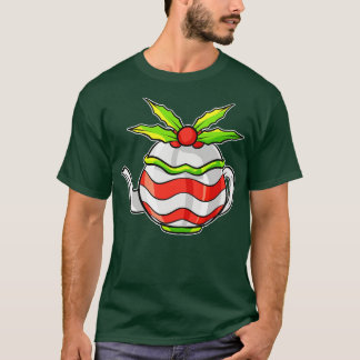 herfst theepot met mistletoe voor kerstmis t-shirt