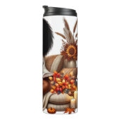 HERFST THEMA AFRO-AMERIKAANSE VROUW LEZEN THERMOSBEKER (Geroteerd rechts)