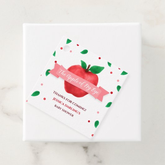 Herfst thema appel van mijn oog baby shower bedankjes labels (In situ)