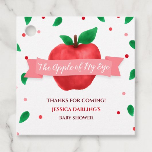 Herfst thema appel van mijn oog baby shower bedankjes labels (Voorkant)