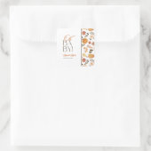 Herfst Thema Baby Shower Vierkante Sticker (Tas)
