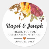 Herfst thema Bedankt Sticker (Voorkant)