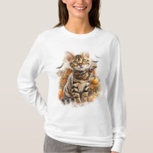 HERFST THEMA BENGAL CAT MET POMPOENEN