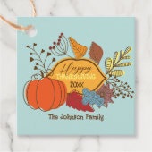 Herfst-thema bladeren bessen pompoen Thanksgiving Bedankjes Labels (Voorkant)