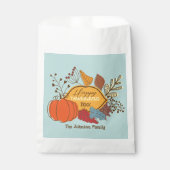 Herfst-thema bladeren bessen pompoen Thanksgiving Bedankzakje (Voorkant)