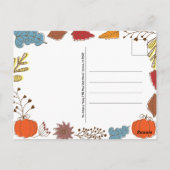 Herfst-thema bladeren bessen pompoen Thanksgiving Briefkaart (Achterkant)