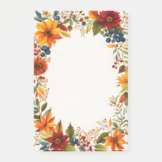 Herfst Thema Bloemen & Bessen Post-it® Notes (Voorkant)