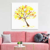 Herfst thema boom [24x24] inch canvas afdruk (Insitu (Woonkamer))