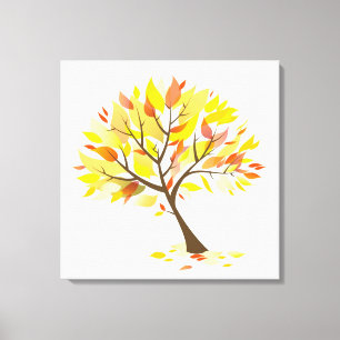 Herfst thema boom [24x24] inch canvas afdruk