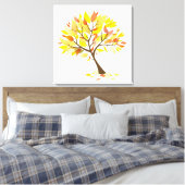 Herfst thema boom [24x24] inch canvas afdruk (Insitu (Slaapkamer))