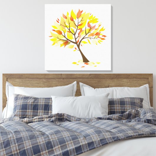Herfst thema boom [24x24] inch canvas afdruk (Insitu (Slaapkamer))
