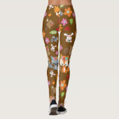 Herfst Thema Bos Dieren Patroon Leggings (Achterkant)