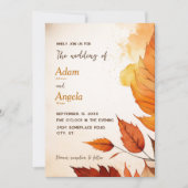 Herfst thema bruiloft uitnodiging (Voorkant)